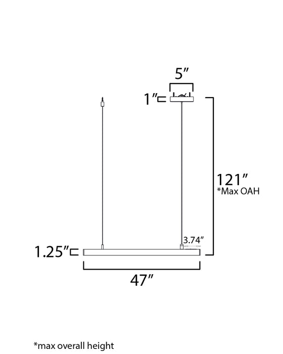 ET2 Continuum 48 LED Pendant Model: E26004-90BK