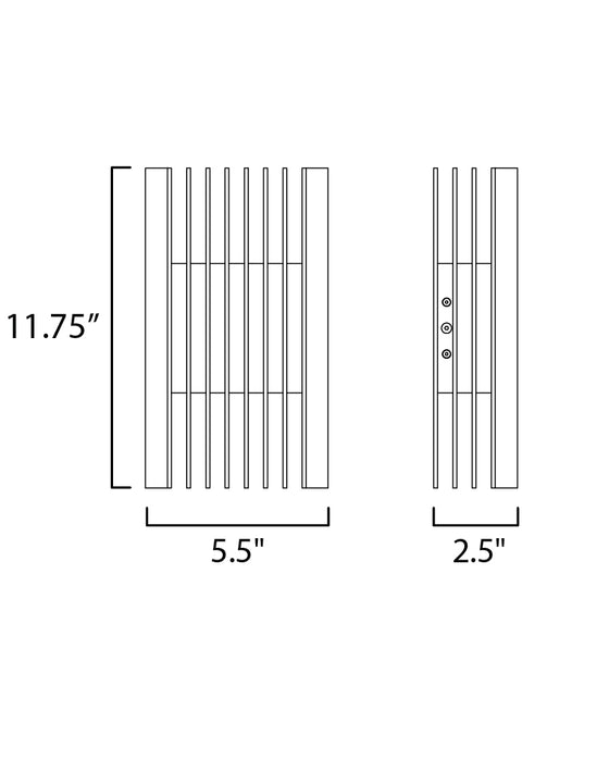 ET2 Rampart Medium LED Outdoor Wall Sconce Model: E30114-BK