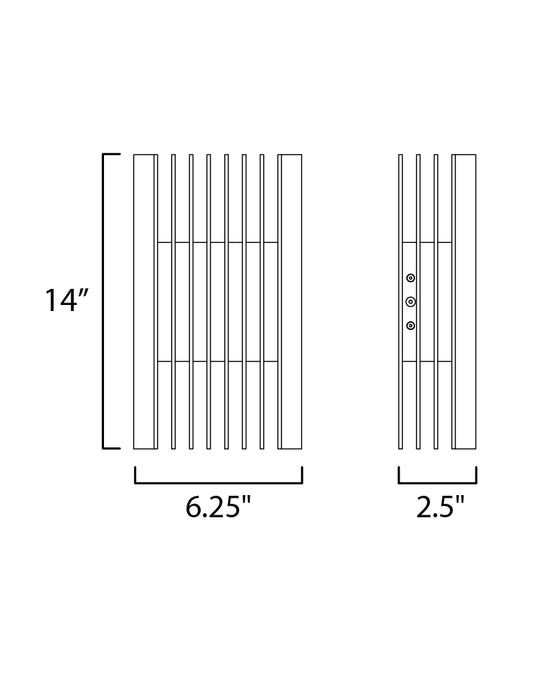 ET2 Rampart Large LED Outdoor Wall Sconce Model: E30116-BK