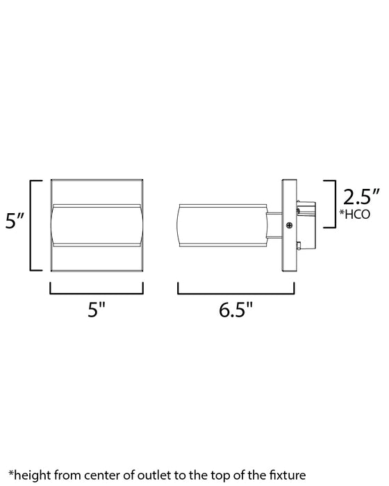 ET2 Modular 1-Light LED Outdoor Wall Sconce Model: E30160-BK