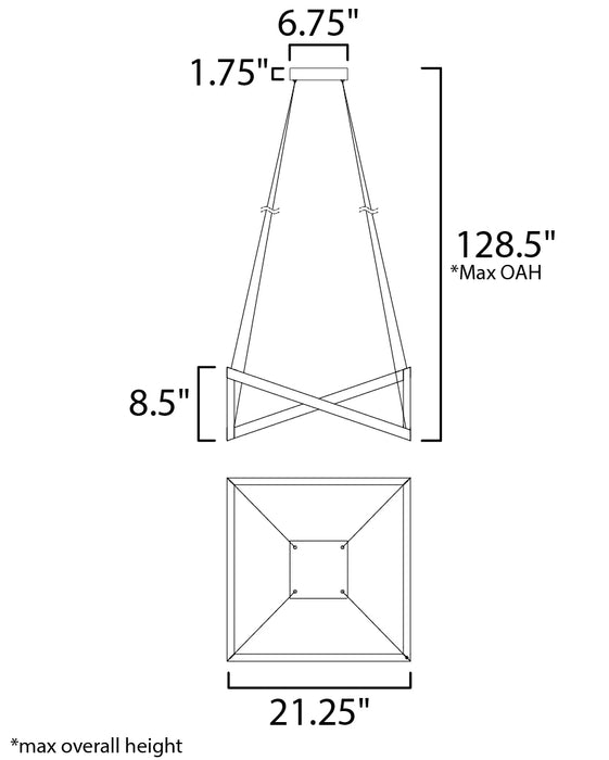 ET2 Stealth LED Pendant Model: E30574-BK