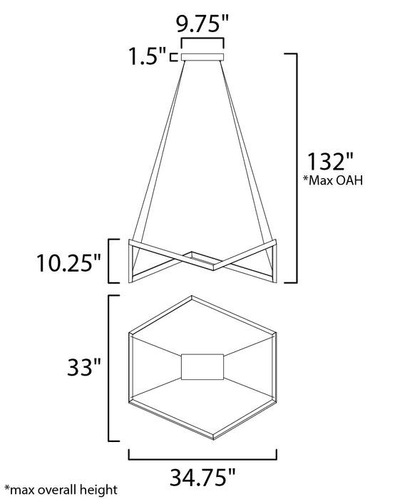 ET2 Stealth LED Pendant Model: E30576-BK