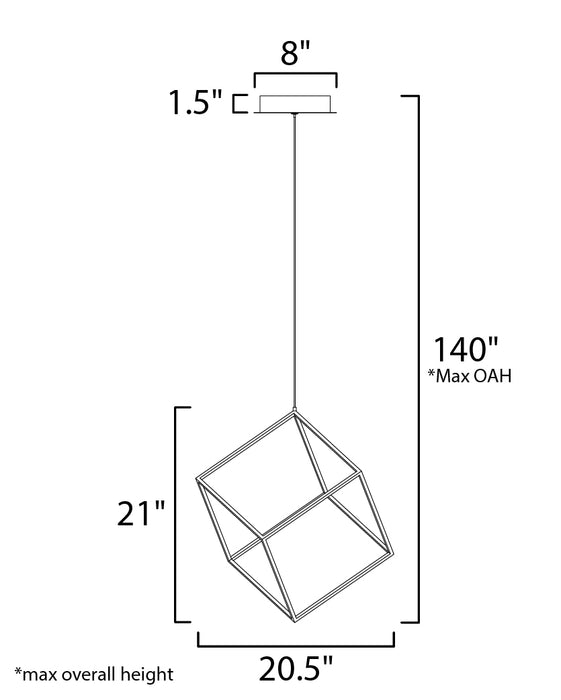 ET2 4 Square 1-Light LED Pendant Model: E30582-PC