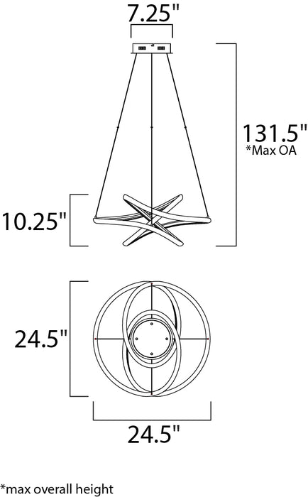 ET2 Twisted LED Pendant Model: E30644-MW