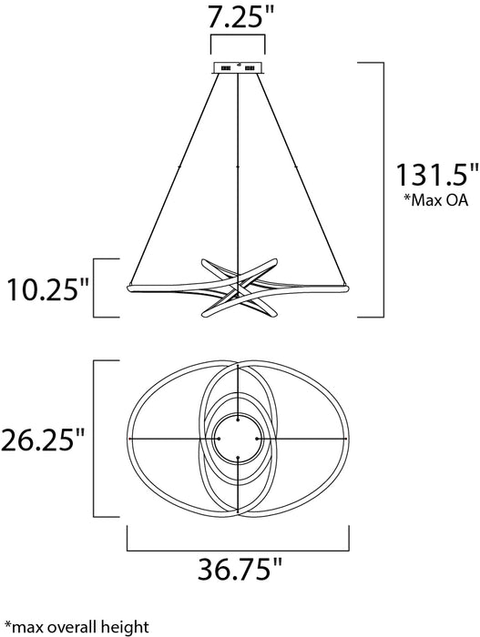 ET2 Twisted LED Pendant Model: E30647-MW