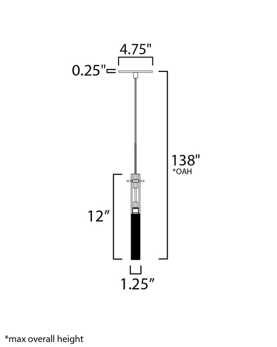 ET2 Pipette 12 1-Light LED Pendant Model: E31091-93PC