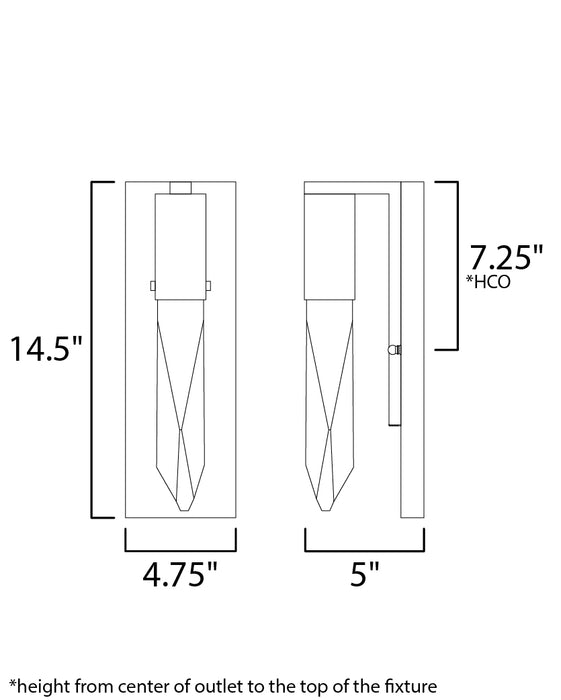 ET2 Quartz LED Wall Sconce Model: E31240-20BK