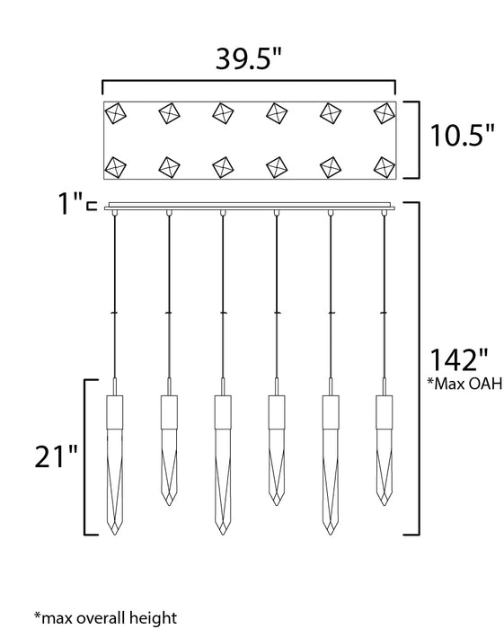 ET2 Quartz 12-Light LED Pendant Model: E31248-20PC