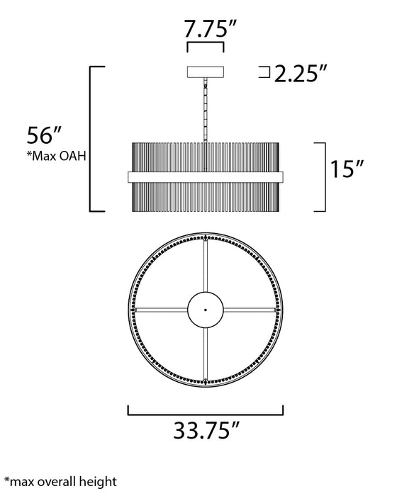 ET2 Chimes 34 LED Pendant WiZ Model: E34207-BKSBR