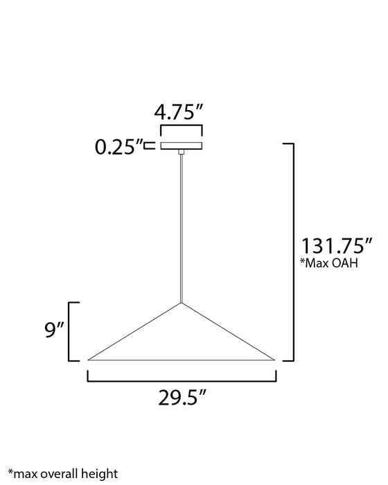 ET2 Pitch 30 LED Pendant Model: E34503-AB