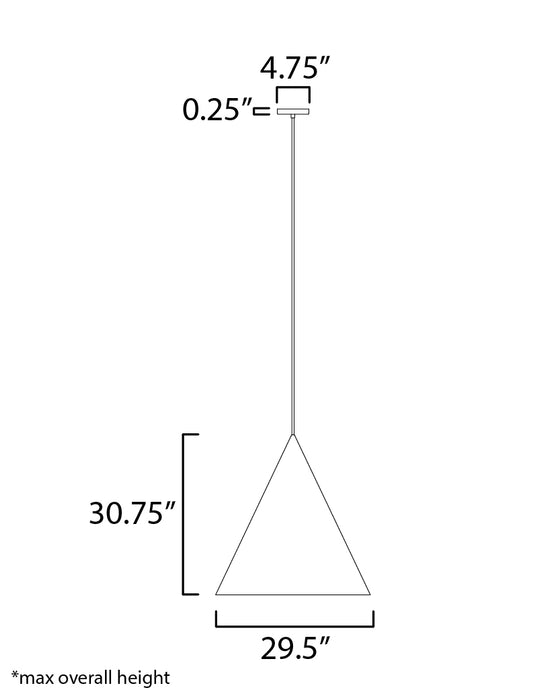 ET2 Pitch 30 LED Pendant Model: E34506-BK