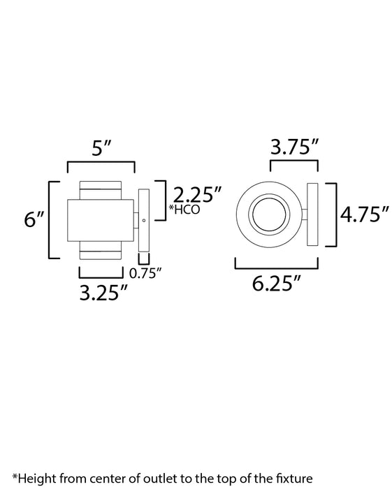 ET2 Reveal Small LED Outdoor Wall Sconce Model: E34752-BKGLD