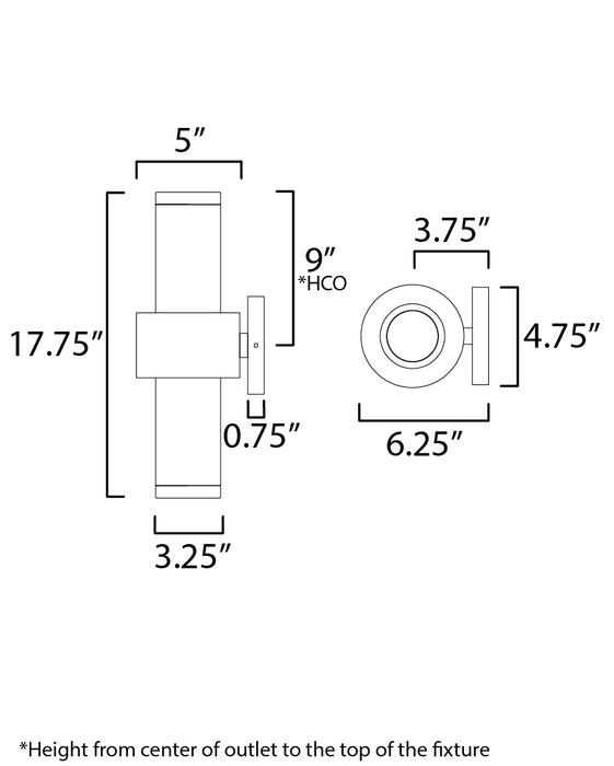 ET2 Reveal Large LED Outdoor Wall Sconce Model: E34756-BKGLD