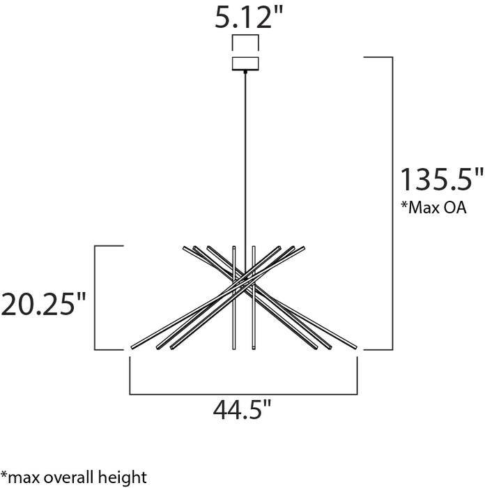 ET2 Alumilux: Aster 8-Light LED Pendant Model: E41446-BK