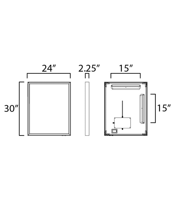 ET2 Bevel 24x30 LED Mirror Model: E42061-SN