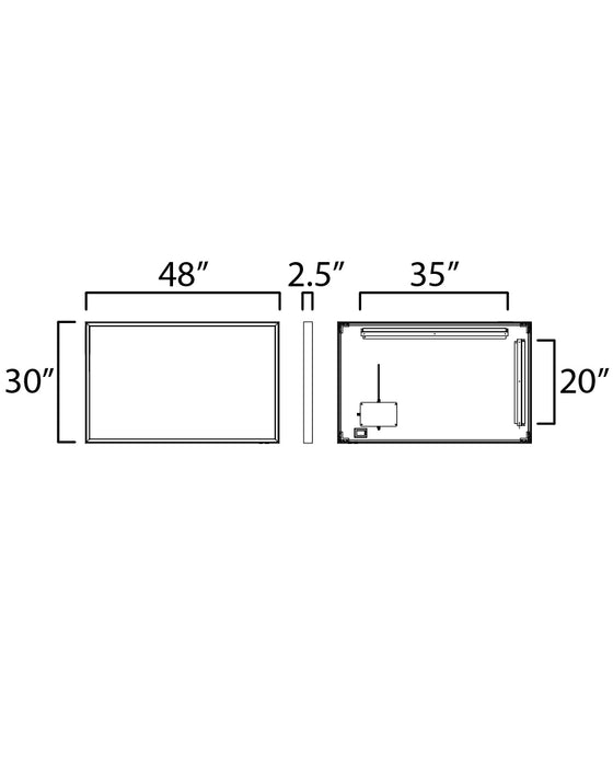 ET2 Bevel 48x30 LED Mirror Model: E42063-BBK