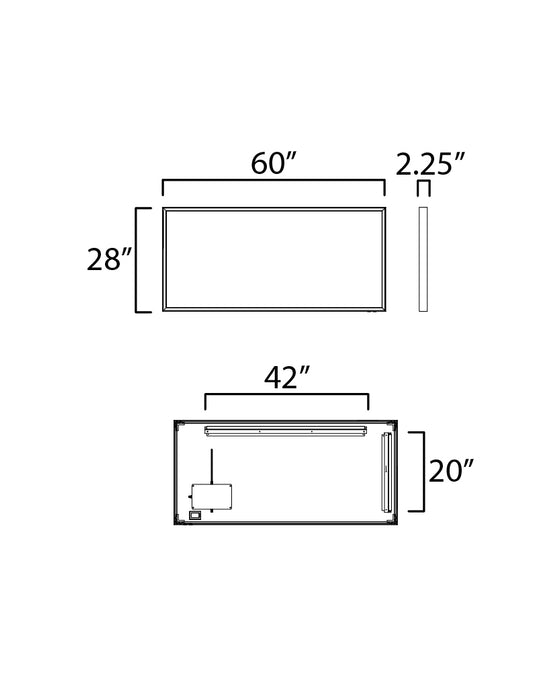 ET2 Bevel 60x28 LED Mirror Model: E42064-SN