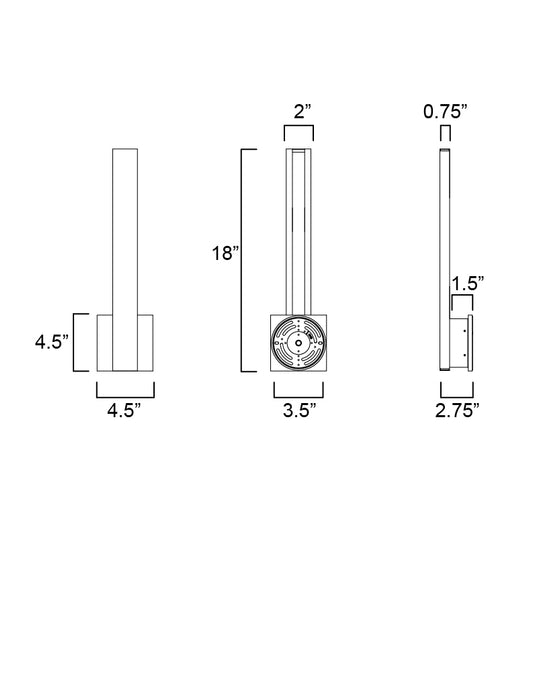 ET2 Alumilux: Line 5CCT 18 LED Outdoor Wall Sconce Model: E42341-WT