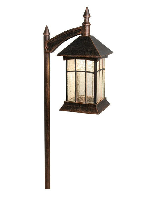 Snoc  Cast Aluminum Path Light With Tiffany Glass Panels Model:0226 LH