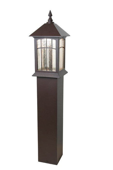 Snoc  Cast Aluminum Bollard With Tiffany Glass Panels Model:  LV0873 LV (0873)