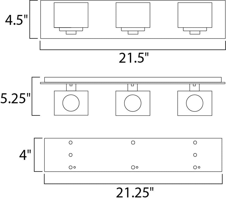 Maxim Cubic 3-Light Bath Vanity Model: 10003CLPC