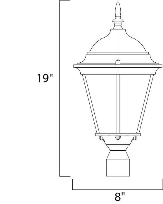 Maxim Westlake Cast 1-Light Outdoor Pole/Post Lantern Model: 1001BK