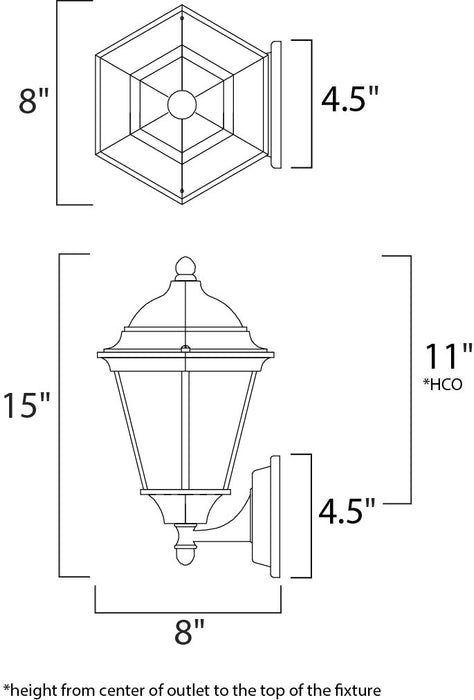 Maxim Westlake Cast 1-Light Outdoor Wall Lantern Model: 1002WT