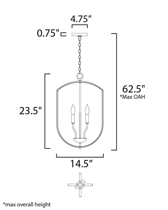 Maxim Provident 4-Light Chandelier Model: 10034BK