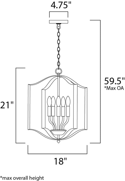 Maxim Provident 5-Light Chandelier Model: 10037OI