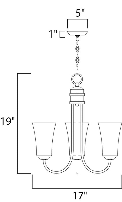 Maxim Logan 3-Light Chandelier Model: 10043FTSN