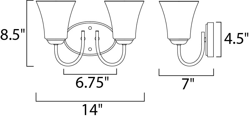 Maxim Logan 2-Light Bath Vanity Model: 10052FTSN