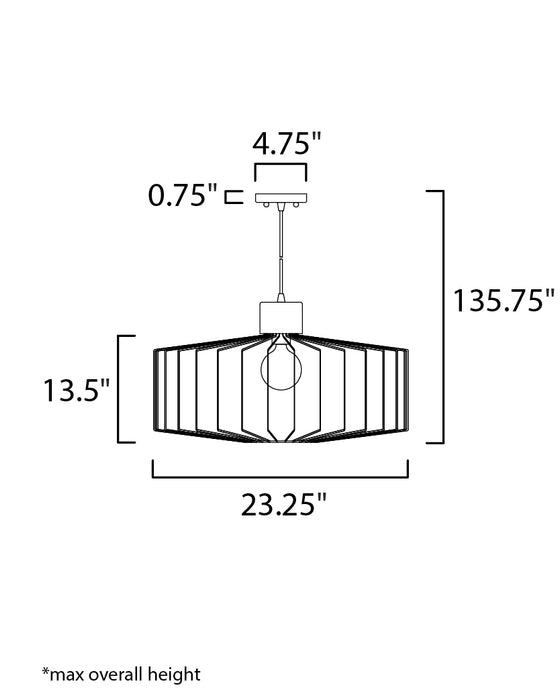 Maxim Bjorn 1-Light Pendant Model: 10069BKNWD