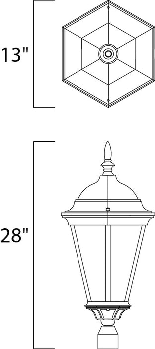 Maxim Westlake Cast 3-Light Outdoor Pole/Post Lantern Model: 1007BK