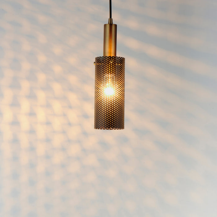 Maxim Perf 1-Light Mini Pendant Model: 10081BKSBR