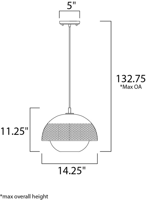 Maxim Perf 1-Light Pendant Model: 10082WTBKSBR