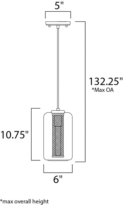 Maxim Firefly 1-Light Pendant Model: 10088CLBKSBR