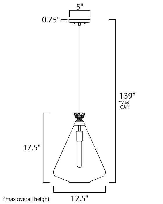 Maxim Abbott 1-Light Pendant Model: 10101CLWOAB