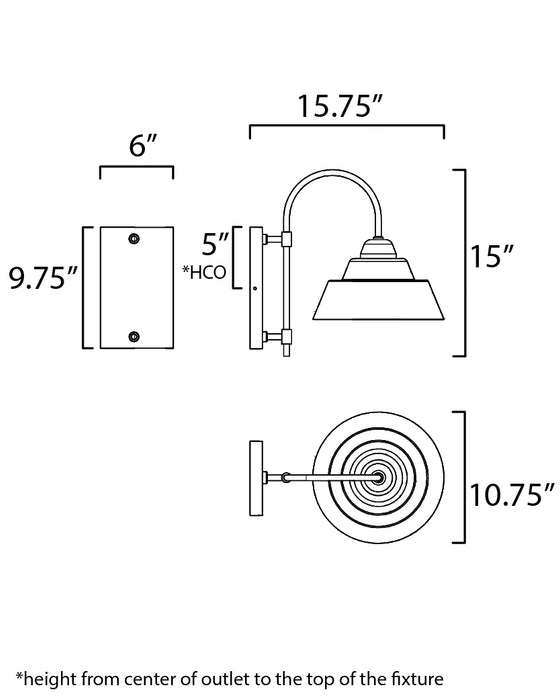 Maxim Shoreline 1-Light Outdoor Wall Sconce Model: 10104BK