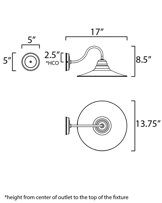 Maxim Dockside 1-Light Outdoor Wall Sconce Model: 10114BK