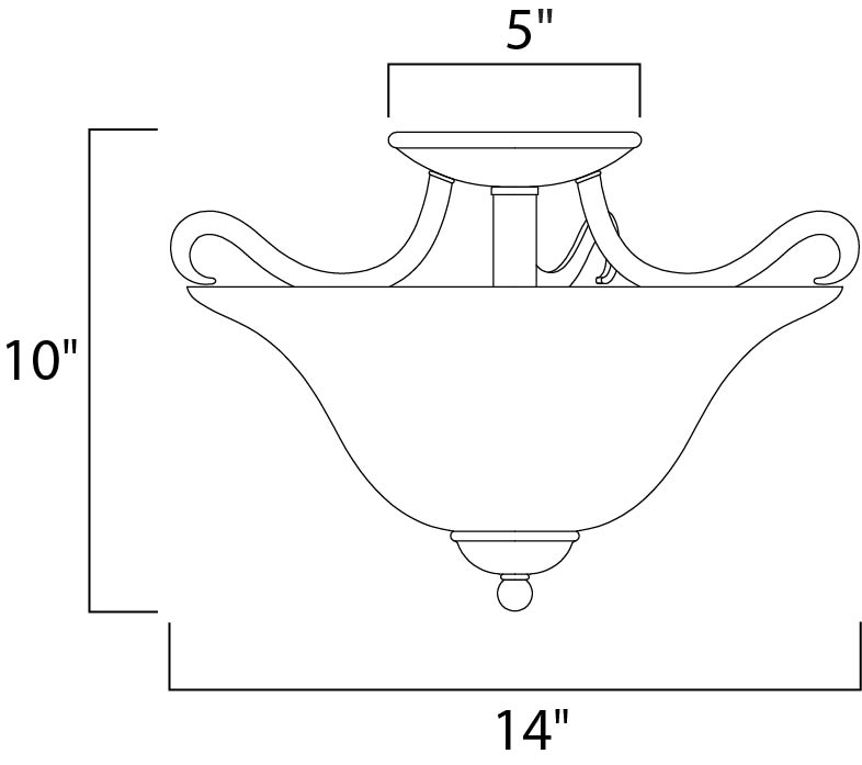 Maxim Basix 2-Light Semi-Flush Mount Model: 10120FTOI