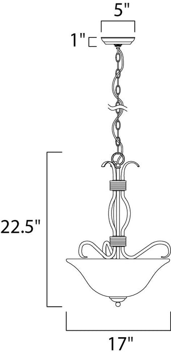 Maxim Basix 3-Light Invert Bowl Pendant Model: 10121FTOI