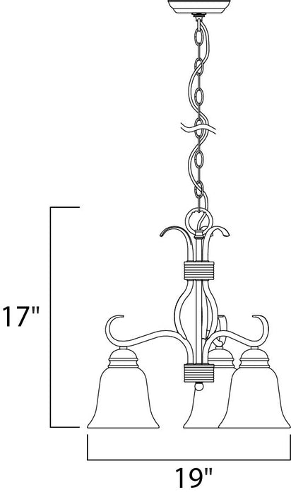 Maxim Basix 3-Light Chandelier Model: 10122FTOI