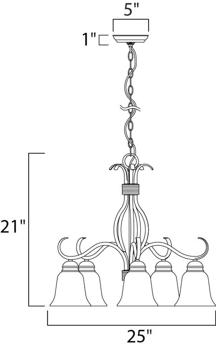 Maxim Basix 5-Light Chandelier Model: 10124FTOI