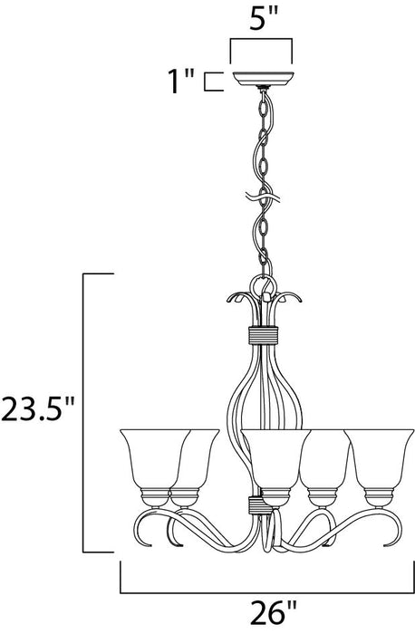 Maxim Basix 5-Light Chandelier Model: 10125FTOI