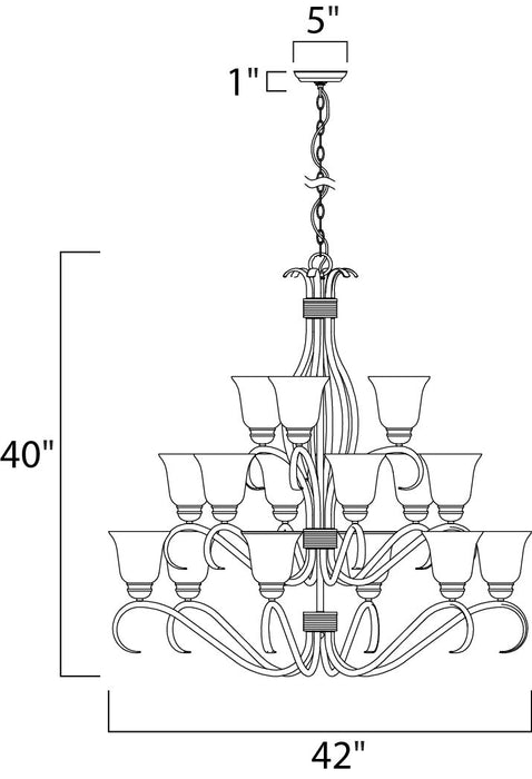 Maxim Basix 15-Light Chandelier Model: 10129FTSN