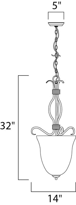 Maxim Basix 4-Light Entry Foyer Pendant Model: 10131FTSN