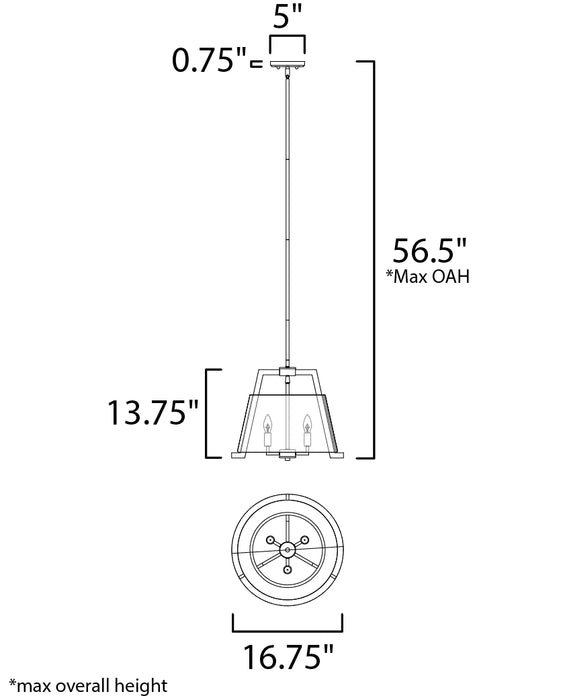 Maxim Orson 3-Light Pendant Model: 10143GYDW