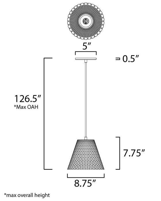 Maxim Woven 1-Light Concrete Pendant Model: 10144GYBK