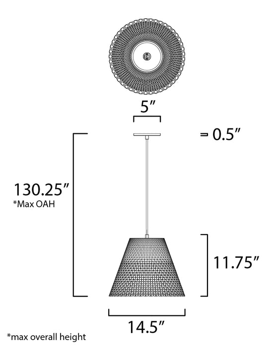 Maxim Woven 1-Light Concrete Pendant Model: 10145GYBK