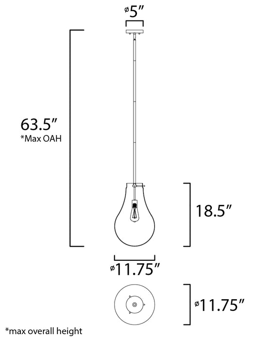 Maxim Gourd 1-Light Pendant Model: 10162CLSN